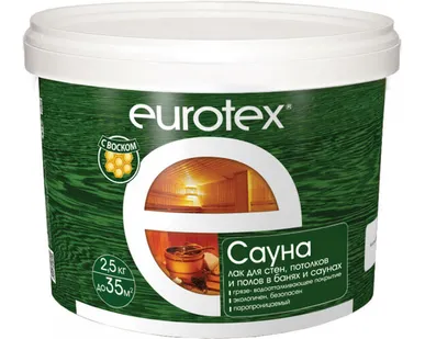 фото Лак акрилатный для бань и саун Евротекс 2,5 кг