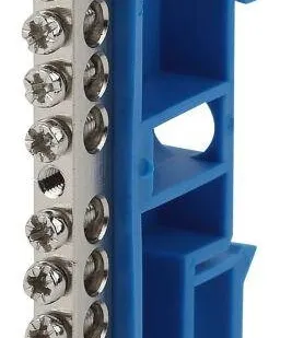 фото Шина N "ноль" на DIN-изол. ШНИ-6х9-14 никелированная Д син. NO-222-88-1 ЭРА Б0044137