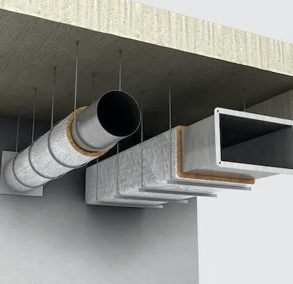 Фото №0 Обклейка воздуховодов матами ROCKWOOL