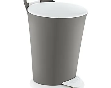 фото контейнер для мусора TURAN Penguin Terra 6л с педалью серо-коричневый пластик