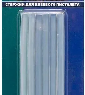 фото Стержни для клеевого пистолета 7х100мм, 12 шт, ПРАКТИКА, цвет белый, прозрачный, блистер