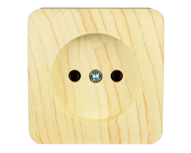 фото Розетка 1-м ОП VIOLA без заземл. беленый дуб LEZARD 751-5200-121