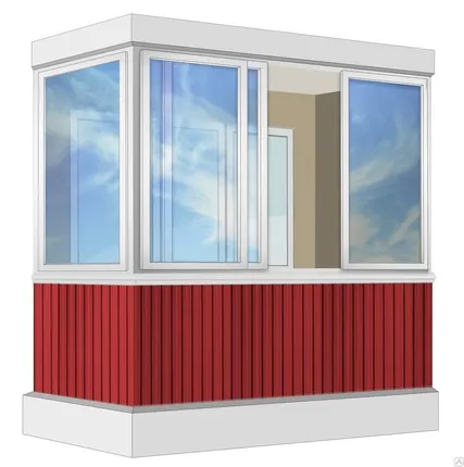 Фото №0 Остекление балкона Алюминиевое Provedal 2.4 м Г-образное