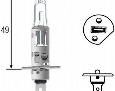 фото Галогеновая лампа HELLA H1 12V +50%