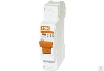 Фото №0 Автовыключатели ВА47-29 1Р 16А 4,5кА х-ка В TDM