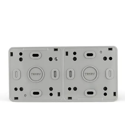 Фото №5 Блок ОП Nix (розетка 16А 250В с заземл. + 2-кл. выкл. 10А) IP54 сер. TOKOV ELECTRIC TKE-NX-V2RZ-C06T-IP54