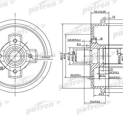 Фото №0 PDR1208 Барабан тормозной