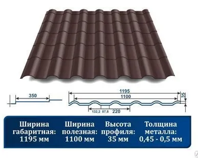 фото МЕТАЛЛОЧЕРЕПИЦА "КРОНА" С 3D РЕЗОМ 8017ш шоколадно-коричневый шелкография