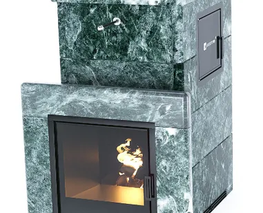 фото Печь для бани ИзиСтим Сочи М2 Premium в четырехс. кожухе из змеевика закр. верх (вх.с тыл.стор)