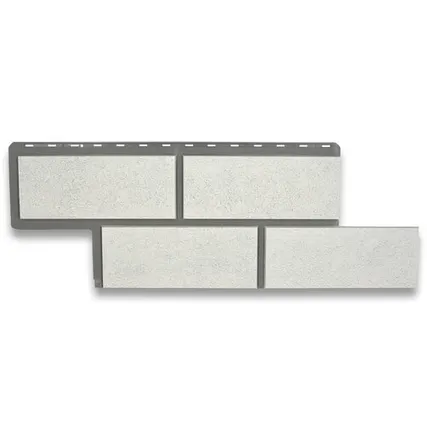 Фото №0 Фасадная панель (АП) "КАМЕНЬ Неаполитанский" (белый) 1255*450 мм (раб.размер 1000*430)