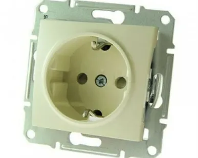 фото Механизм розетки 1-м СП simon 15 с/з з/ш слоновая кость