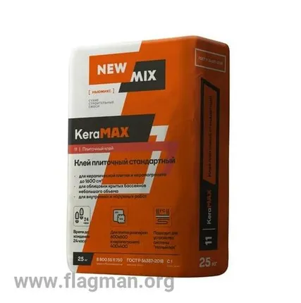 Фото №0 Плиточный клей стандартный Нью Микс "KeraMAX", 25кг