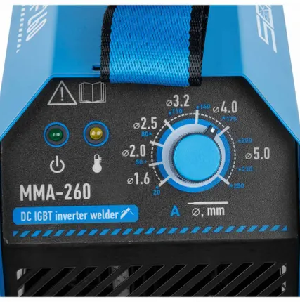 Фото №3 Сварочный инверторный аппарат Solaris MMA-260, 20-250 А, электрод 1.6-5 мм, ПВ 70%