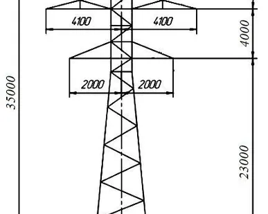 фото Опора металлическая промежуточная П 110 — 2В+4
