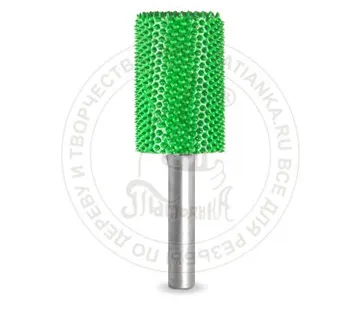 фото 6C34-70 - Цилиндр, Ø хвостовика 6мм, Ø фрезы X 19,05мм, L фрезы 31,75мм (coarse/зеленая)