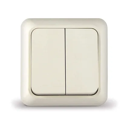 Фото №0 Выключатель 2-кл. ОП Олимп 10А IP20 сл. кость UNIVersal Б-О0023