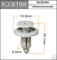 фото Клипса крепежная пластиковая 13,9х18,1х6,0 мм KJ-2158