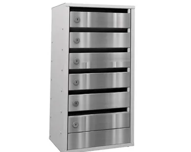 фото Почтовый ящик "ПРЕСТИЖ" 6 секций с дверцами из нержавеющей стали