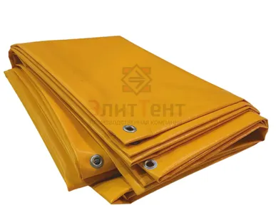 фото Укрывной тент полог из ткани ПВХ Китай 630 г/м2 желтый