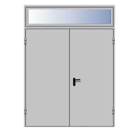 Фото №0 Дверь техническая двупольная ДМ-2 с остекленной фрамугой
