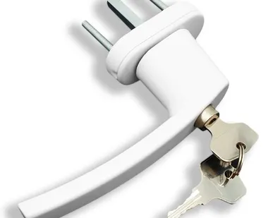 фото Ручка оконная WH008 с ключом белая