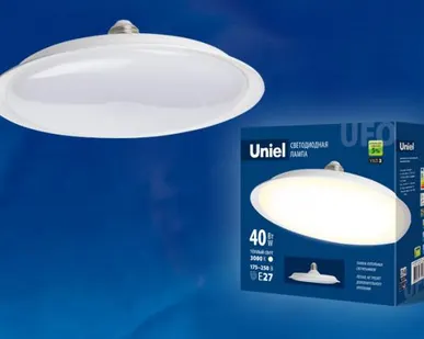 фото Лампа светодиодная. Форма «UFO» LED-U220-40W/3000K/E27/FR PLU01WH