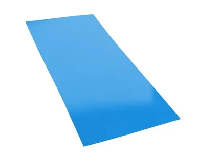 фото Гладкий стальной лист с защитной пленкой 0,35 Синий 2 метра