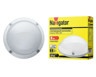 фото Светильник светодиодный 94 829 NBL-PR1-7-4K-WH-IP65-LED / NBL-PR1-8-4K-WH-IP65-LED 4000К IP65 (аналог НПП 1301 бел. круг) Navigator 94829