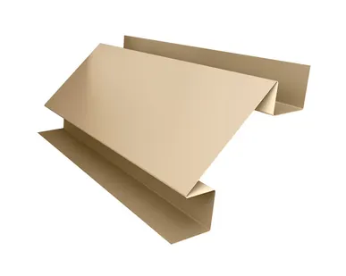 фото Планка угла внутреннего сложного Экобрус Grand Line 0,45 PE с пленкой RAL 1015 светлая слоновая кость