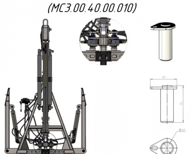 фото Шкворень 114 мм MC3.00.40.00.010 на кран манипулятор Metal Fach Cлон (30687)