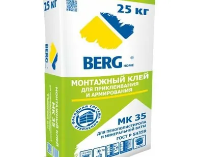 фото Клей монтажный МК35 д/пан. из пеноп.и мин.ваты BERGhome 25кг