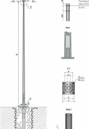 Фото №0 Опора граненая коническая ОГК-6