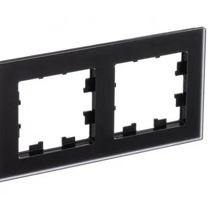 Фото №0 Рамка 2-м AtlasDesign Nature матов. стекло черн. SE ATN331002