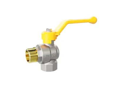 фото Кран шаровой латунный угловой LD Pride внутренняя/наружняя рычаг GAS DN15 1/2