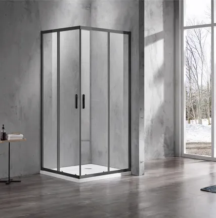 Фото №0 Azario Milton 1142 Black душевое ограждение 90 90 см