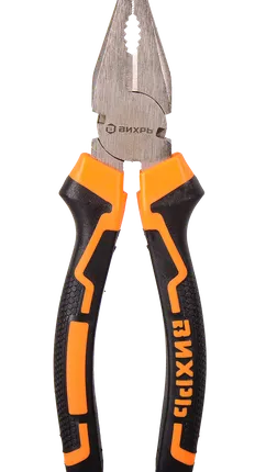 Фото №0 Плоскогубцы (пассатижи), 180мм., никелированные, двухкомпонентные рукоятки, Вихрь