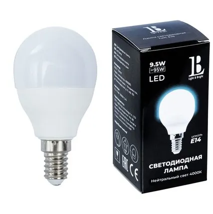 Фото №0 Светодиодная лампа L&B 9W 950Lm 4000K E14 E14-9,5W-4000К-G45