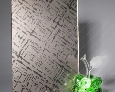 фото Зеркало декоративное узорчатое химического травления САНТУК серебро