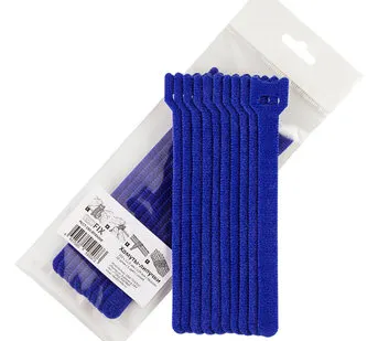 фото Хомуты-липучки 150x12мм (упак: 10 шт / 1 цвет / синий)