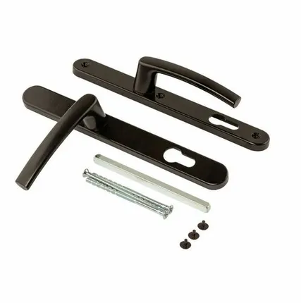 Фото №0 Нажимной гарнитур ALFA 28/92 RAL 9005 черный (3 винта посадочные Hoppe)