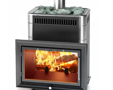 фото Банная печь ТМФ Витрувия II Inox БСЭ антрацит НВ