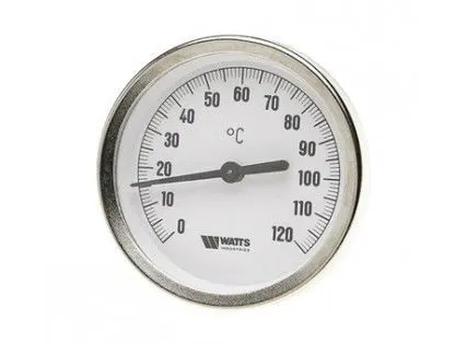 Фото №0 Биметаллический термометр Ру 2,5 Мпа, G1/2" ТБ-100 (радиальный) диаметр корпуса 100 мм от 0оС до +200оС