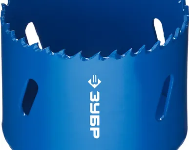 фото Коронка 60 мм биметаллическая Зубр 29531-060 глубина 38 мм, резьба 5/8"