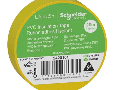 фото Изолента ПВХ 19мм (рул.20м) желт. SchE IMT38201