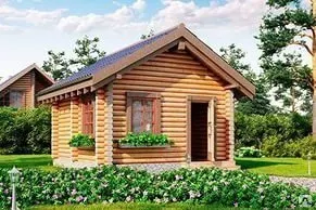 фото Дом из оцилиндрованного бревна 5х5 м, высота 2,5 м, диаметр бревна 200.
