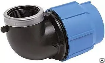 фото Отвод полиэтиленовый компрессионный с внутренней резьбой 32х1 1/4''