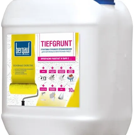 Фото №0 Грунтовка глубокого проникновения Bergauf Tiefgrunt, 10 кг, 10 л, белый