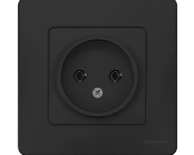 фото Schneider Electric Розетка 1-м СП Blanca 16А IP20 250В без заземл. без защ. шторок антрацит BLNRS000016 Schneider Electric