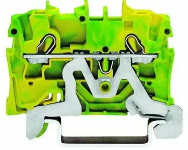 фото Клеммник WAGO WAGO 2004-1207, клемма 2-х проводная с заземлением желто-зелёная