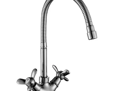 фото смеситель для кухни ROSSINKA гибкий излив хром